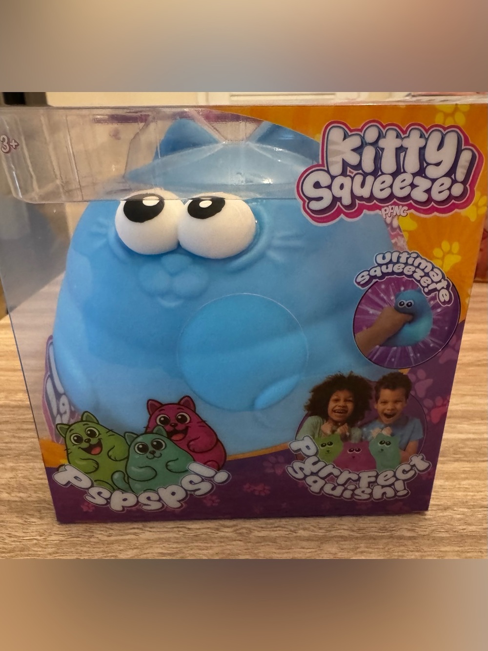 Squeeze Kitty Squeeze Plush Toy - Blue